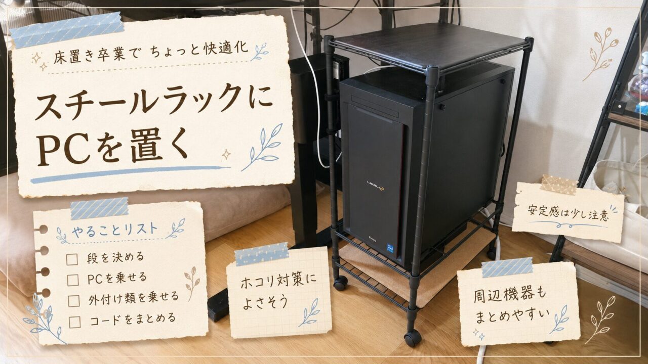 パソコンをラックに